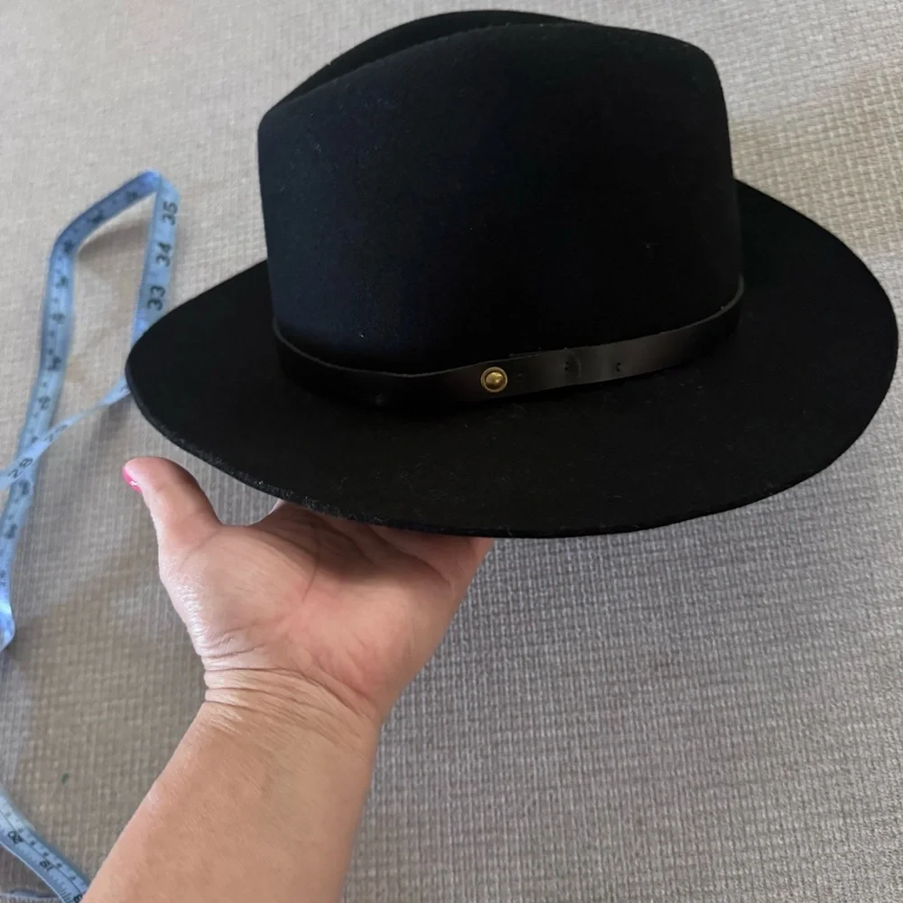 rag & bone Sleek Black Fedora wool hat size small